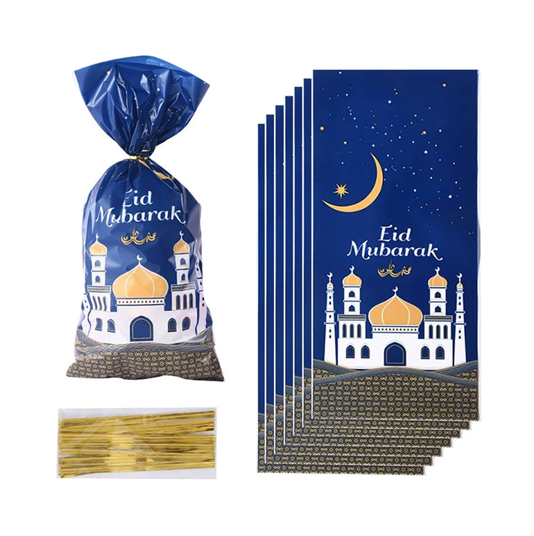 50/100pcs Ramadan Goodie Bags,Eid Mubarak Sweets Bags,Eid Gifts For Islamic Muslim,Eid Al-Fitr Candy Bags Ramadan Kareem Decor