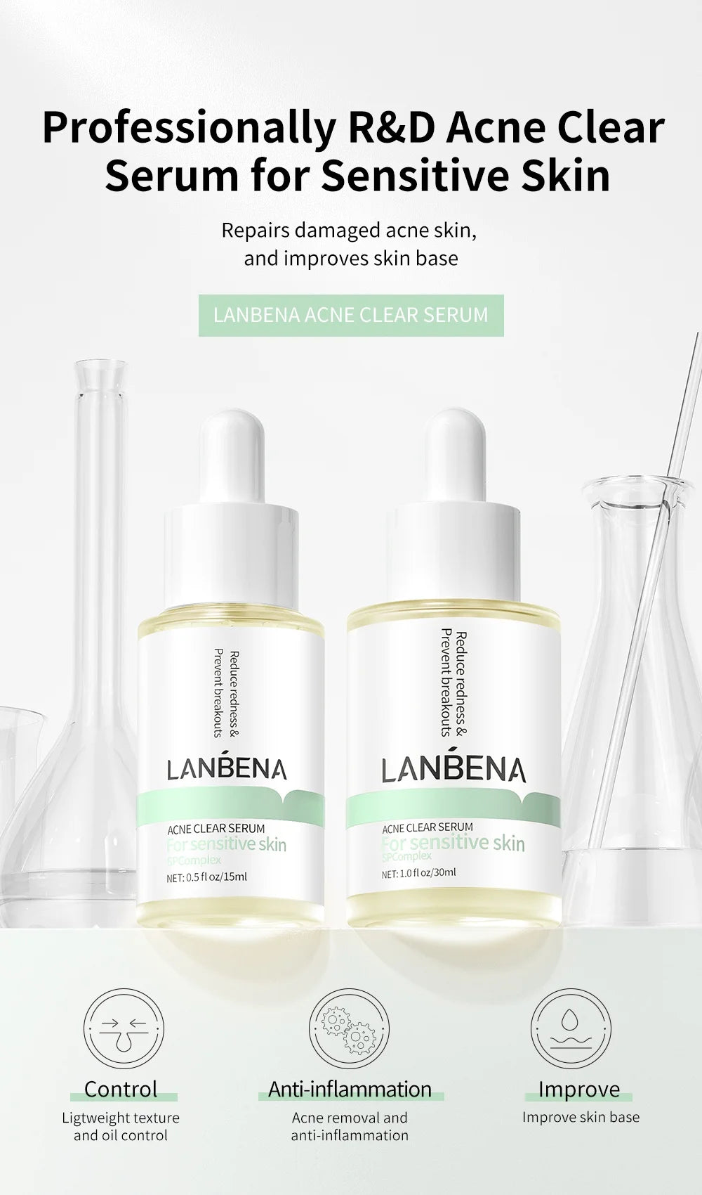 LANBENA 10% Salicylic Acid Oil Control Complex 315 Face Serum Acne Clear Essence