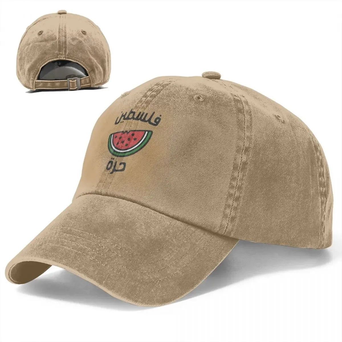 Vintage Palestinian Palestine Watermelon Baseball Cap Men Women Distressed Cotton Headwear Outdoor Unstructured Soft Hat