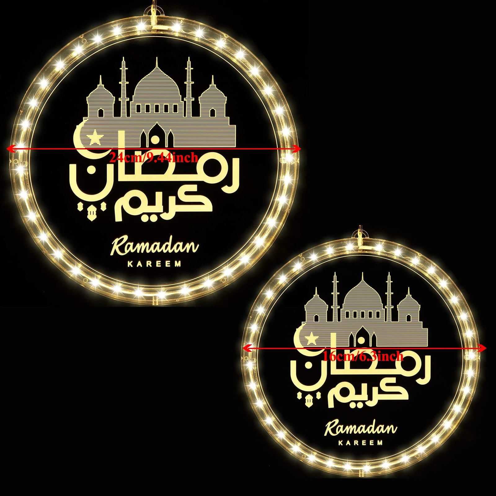 Eid Ramadan Decorative Window Lights Moon Star LED Lights Ramadan Lights Decorations for Eid Mubarak Xmas Eve Wall Pathway Patio