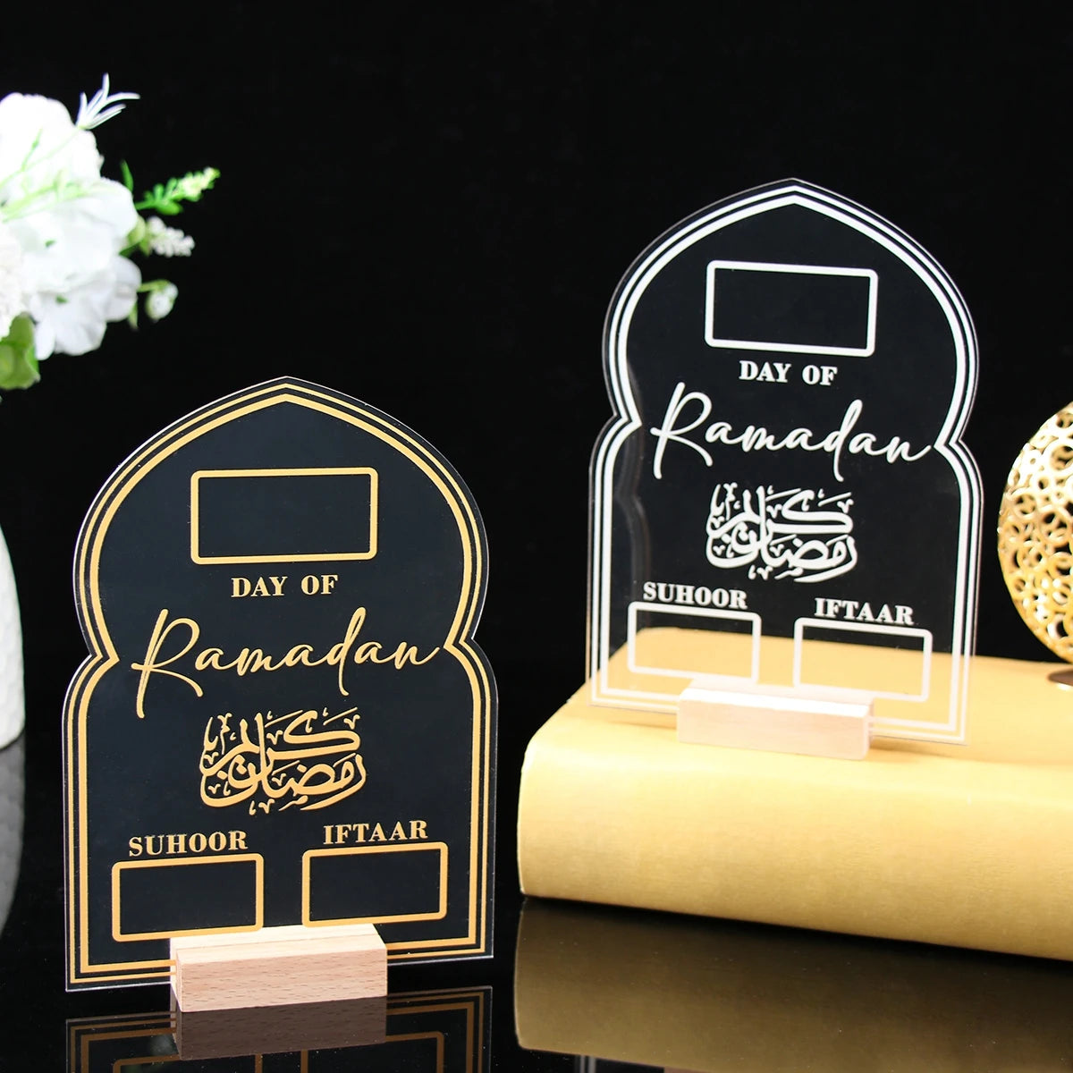 Acrylic Ramadan Countdown Calendar Ornaments Gifts Eid Mubarak Ramadan Decor For Home 2025 Kareem Islamic Muslim Party Supplies