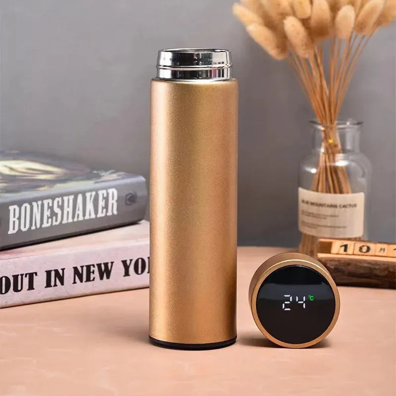 Stainless Steel Thermal Bottle with Digital Thermometer 500ml Led Digital Temperature Display Thermos Intelligent Water Bottle