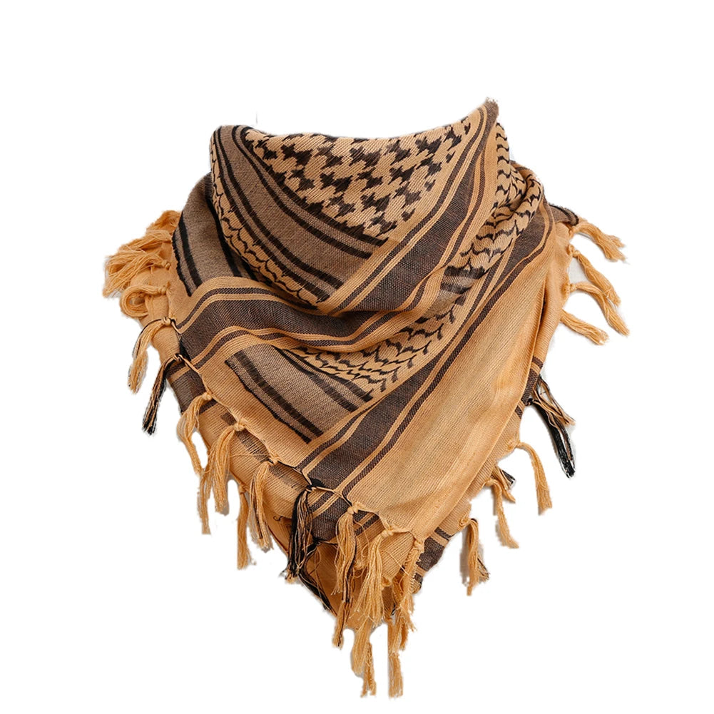 Camping Hiking Scarf for Men Women Arab Square Scarf Tactical Shemagh Keffiyeh Shawl Neck Cover Head Wrap Bandanas Desert Scarve