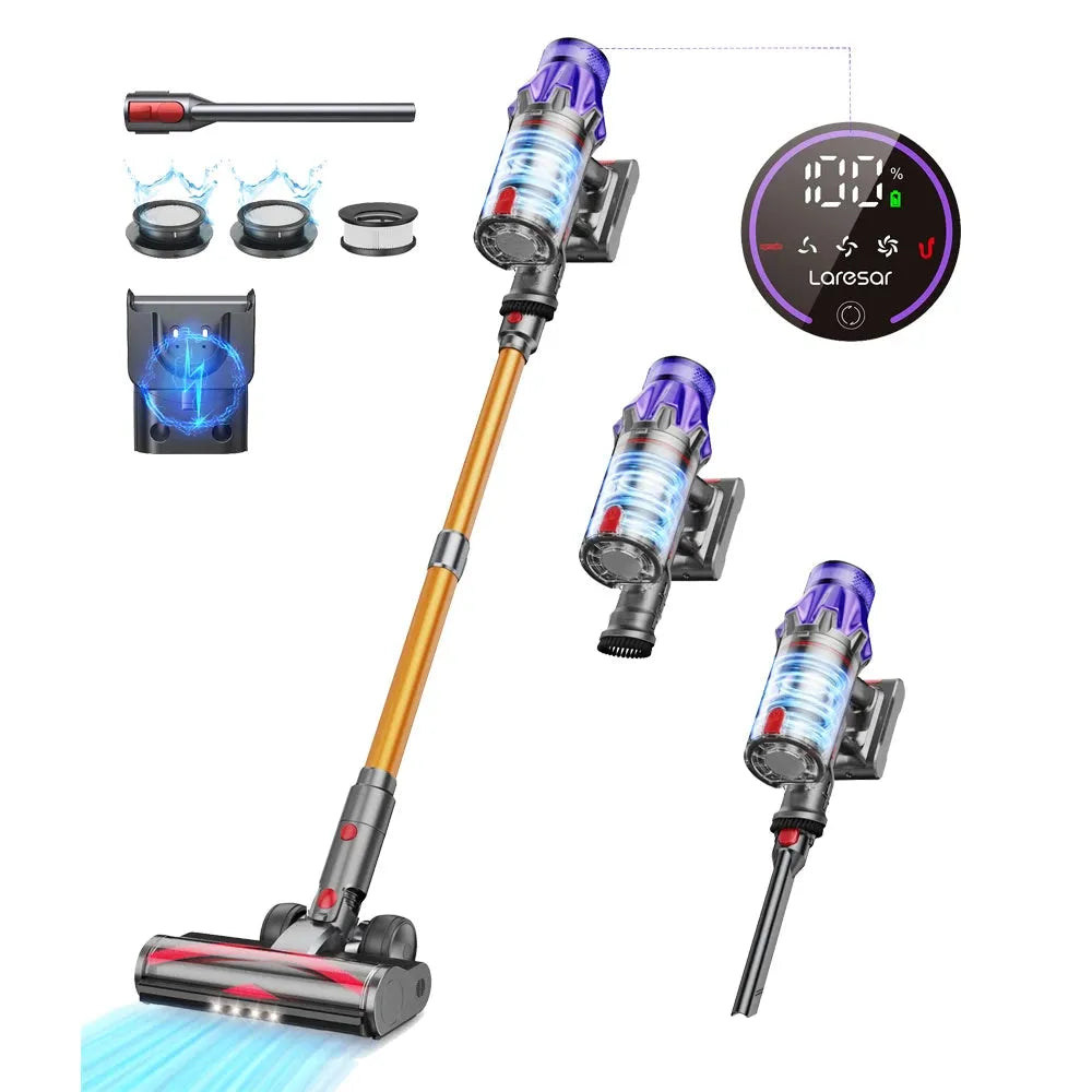 Laresar V7 500W 50KPA Suction Power Cordless Vacuum Cleaner  Handheld smart Home appliance Removable Battery Dust Cup