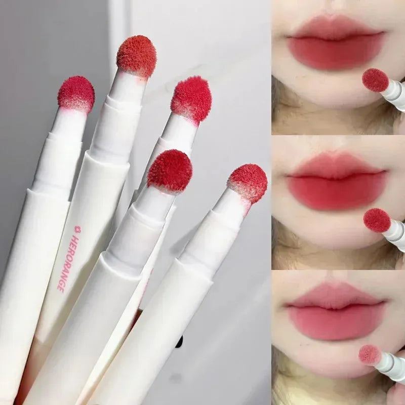 Fluffy Velvet Soft Lip Glaze Liquid Lipstick Waterproof Long Lasting Cream Nude Matte Rose Red Pigment Lip Tint Paste