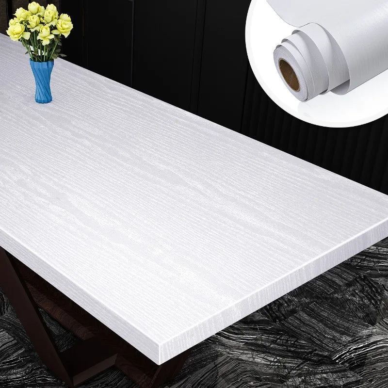 Wood Grain Self Adhesive Wallpaper Waterproof PVC Vinyl Film Kitchen Wardrobe Cabinet Furnitures Renovation Door Wall Sticker