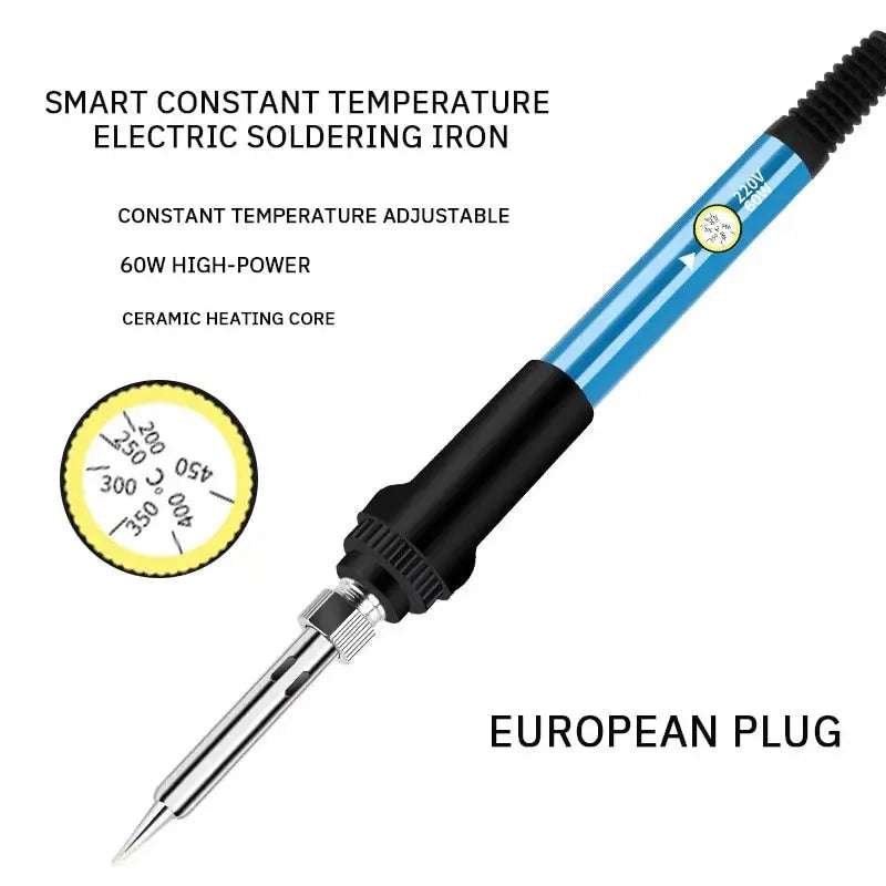 1 PC Electric Soldering 60w Iron European Plug Temperature Adjustment Soldering Iron Household Electronic Welding Repair Tool