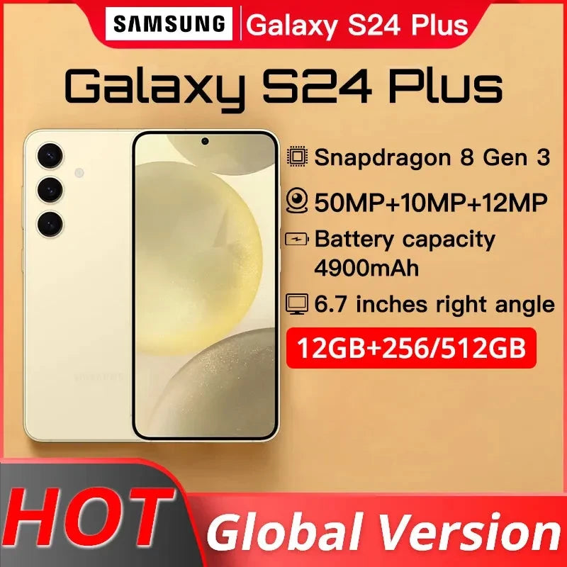 Global Version Samsung S24 Plus Smartphone Snapdragon 8 Gen 3 6.7" 120Hz AMOLED Display 50MP Camera 4900mAh Android14