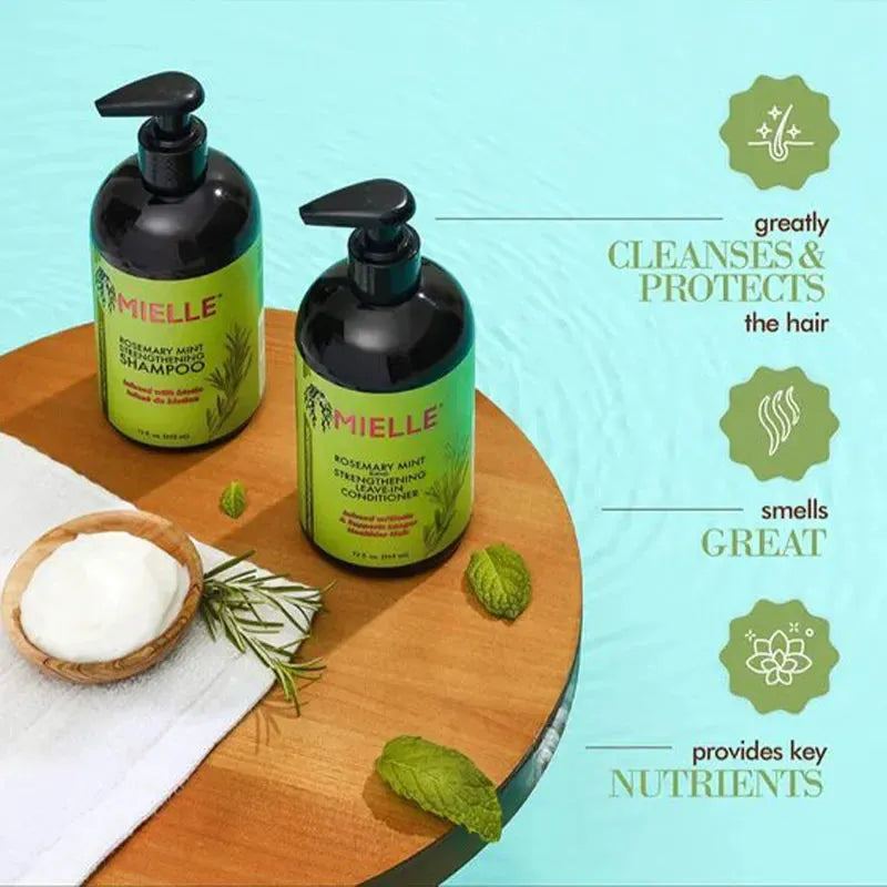 340ML Mielle Rosemary Mint Enhanced Hair Mask Essential Oil Moisturize Shampoo Gentle Repair Frizz Leave-in Stretch Conditioner