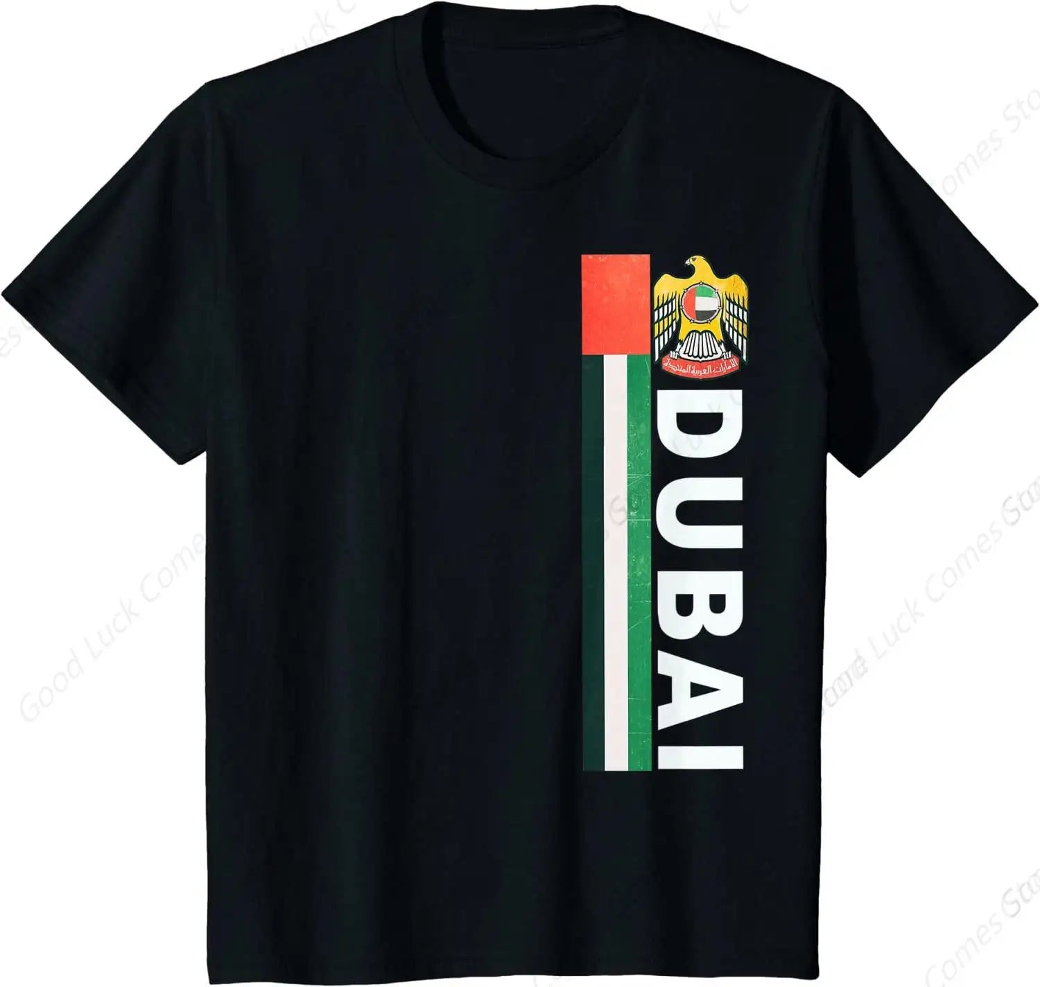 Dubai Sports-style Flag and UAE Emblem T-Shirt 100% Cotton O-Neck Summer Short Sleeve Casual Mens T-shirt Size S-6XL