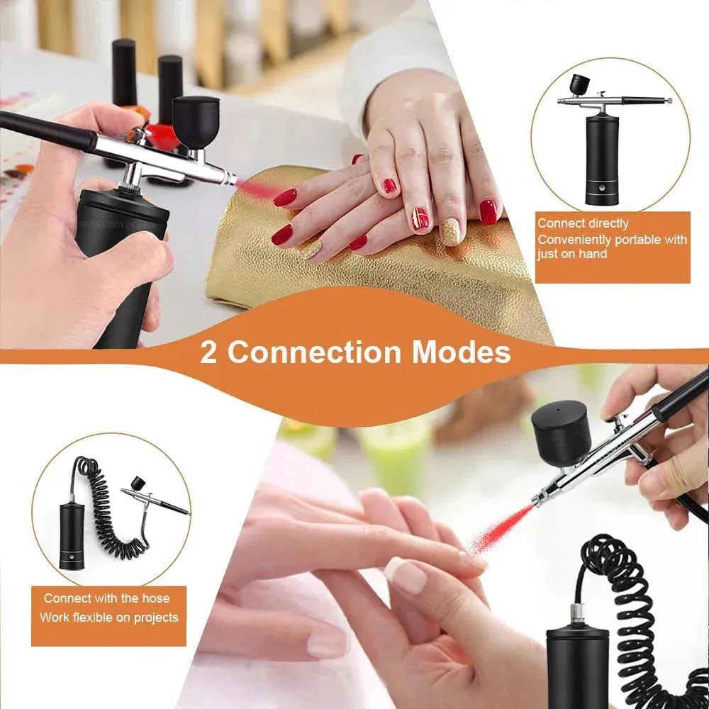 Airbrush Nail with Compressor Portable Air Brush with Compressor For Nails Art Cake Painting Craft Airbrush Nail Art Compressor