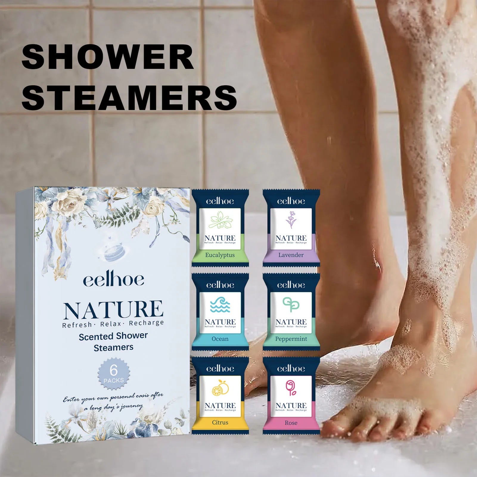 Aromatherapy Shower Steamers Natural Ingredients Refreshing Shower Bombs n Women Stress Relief And Relaxation