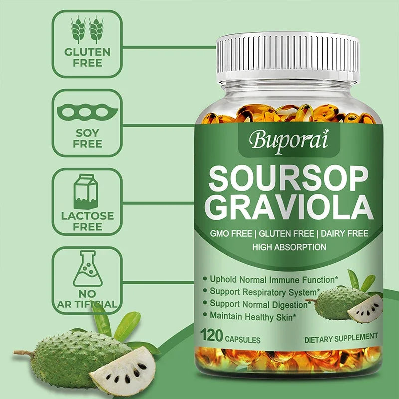 Soursop Graviola - Support,Regeneration,Stress Relief,Immune Digestion Cellular Beauty Health