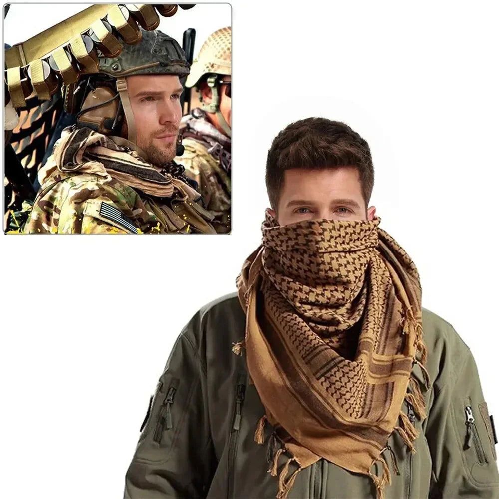 Keffiyeh Tactical Desert Scarf Wrap Shemagh Head Neck Arab Scarf Keffiyeh Scarf Wrap for Men And Women