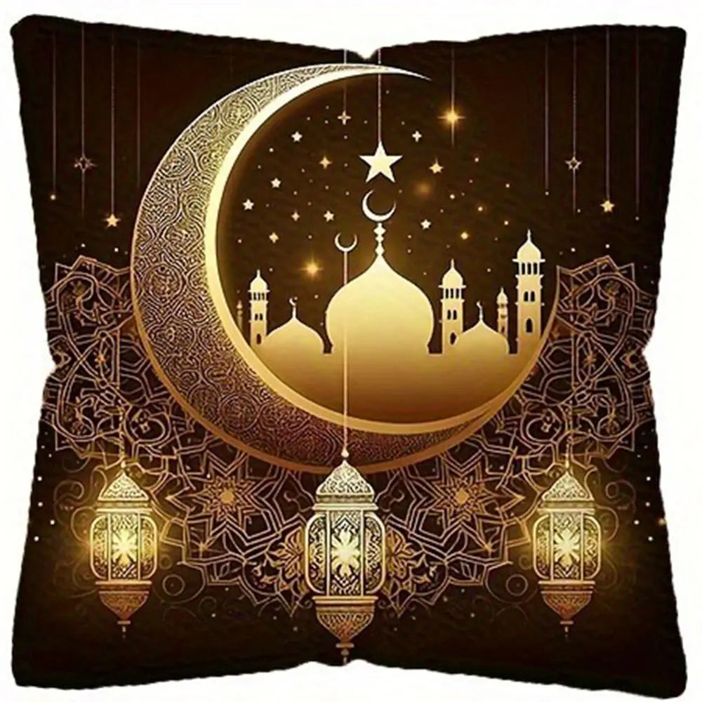 Light Luxury Ramadan Printed Pillowcase Nordic Home Decor Pillowcase Holiday Bedroom Living Room Decor Polyester Cushion Cover