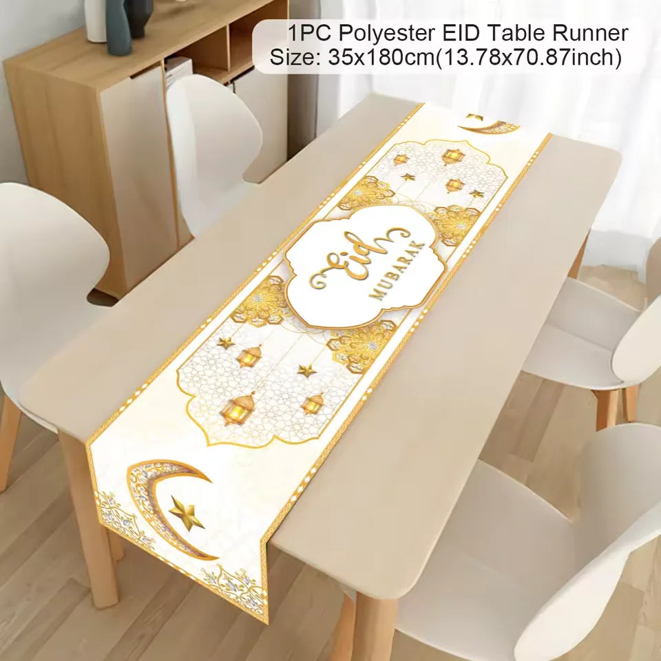 Ramadan Kareem Table Runner Eid Mubarak Decor 2025 for Home Ramadan Mubarak Islamic Muslim Party Eid Al-Fitr Gifts Ramadan Decor