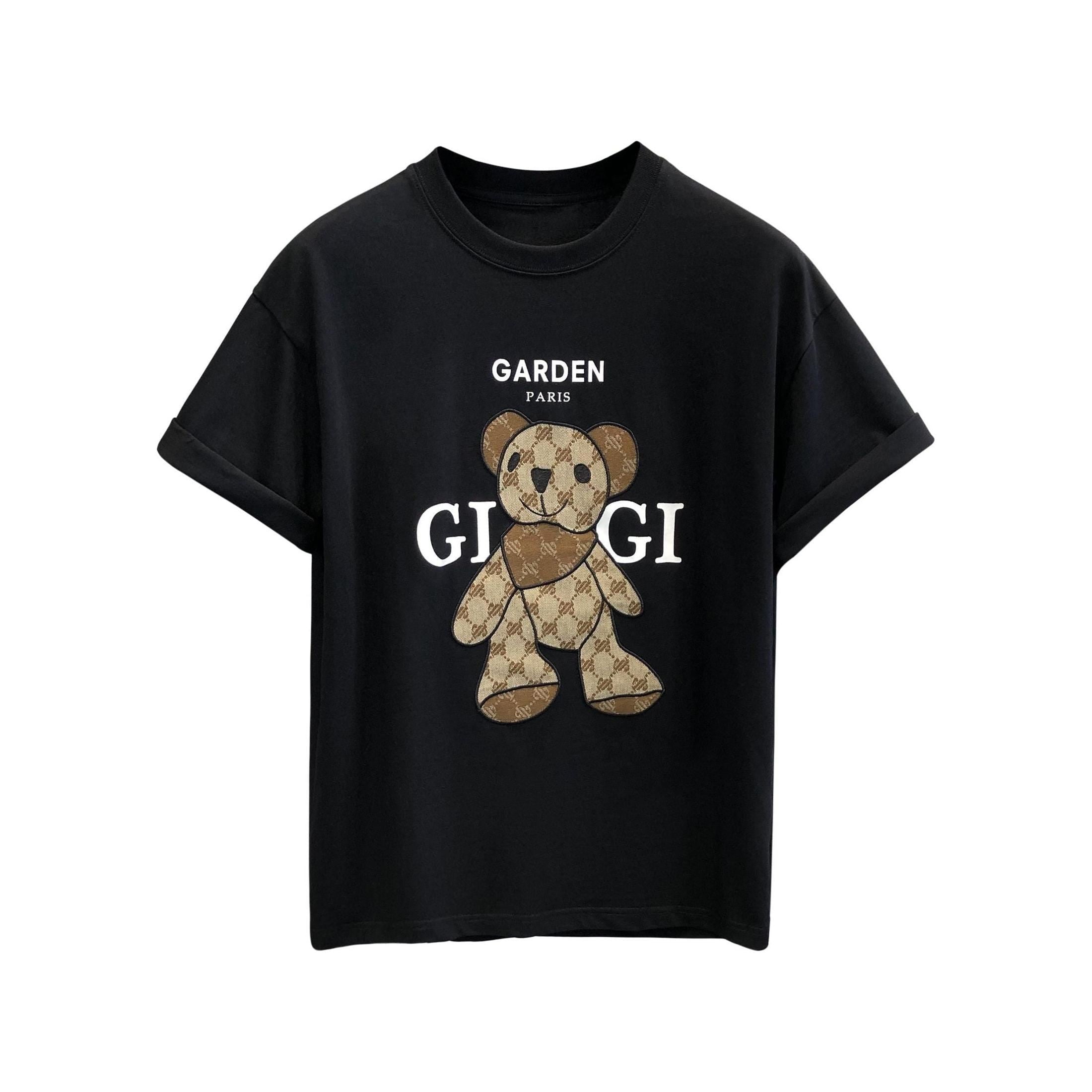 Summer Men's Little Bear Printed T-shirt 100% Cotton T-shirt Men's and Women's Casual Street Round Neck Large Top