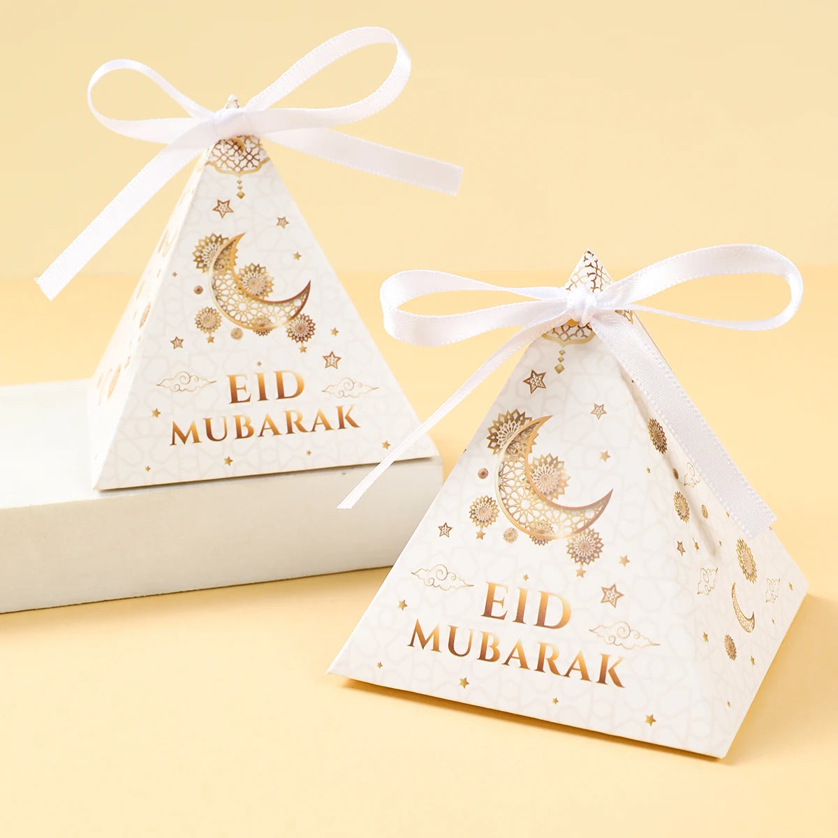 EID Mubarak Decor Triangle Candy Boxes Ramadan Decor 2025 Gift Box Ramadan Kareem Islamic Muslim Party Eid Al Adha Gifts