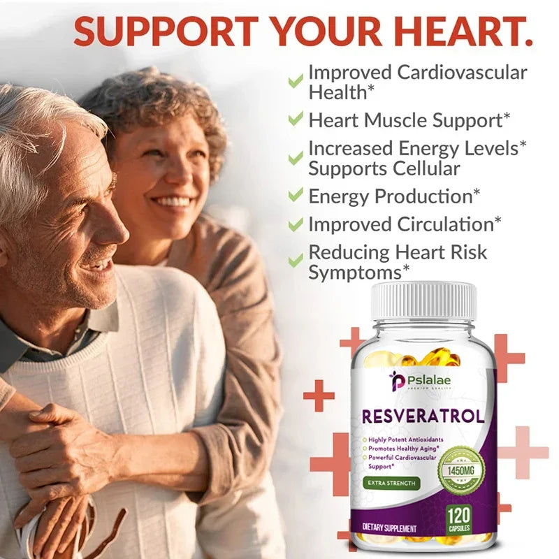 Beneficial Resveratrol 1450 Mg Powerful Antioxidant and Anti-resveratrol for Anti-aging and Supporting Cardiovascular Health