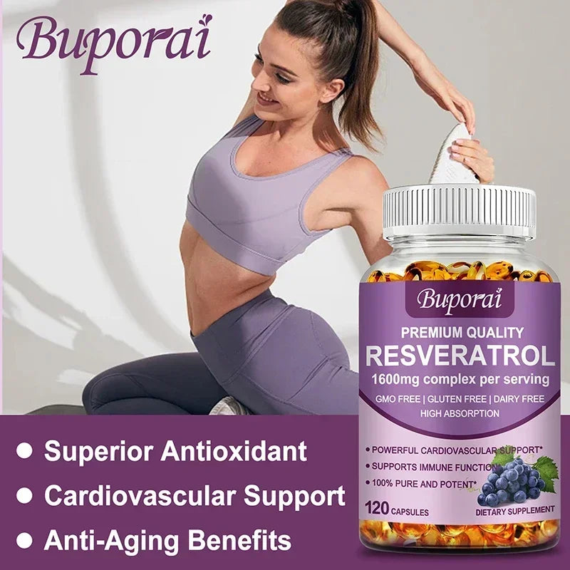 Resveratrol - Helps Support Cardiovascular Health, Promotes Skin Radiance, and Antioxidants