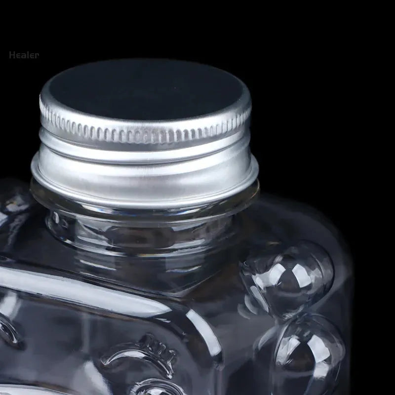 1Pc 350/500ML Homemade Juice Bottles Transparent Pet Juicing Beverage PET Bottle Cold Drink Bottle With Sealed Cap