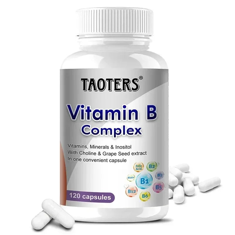 B-Complex Vitamin Capsules - Vitamins and Minerals, Immune System and Energy, Nervous System, Metabolism Support