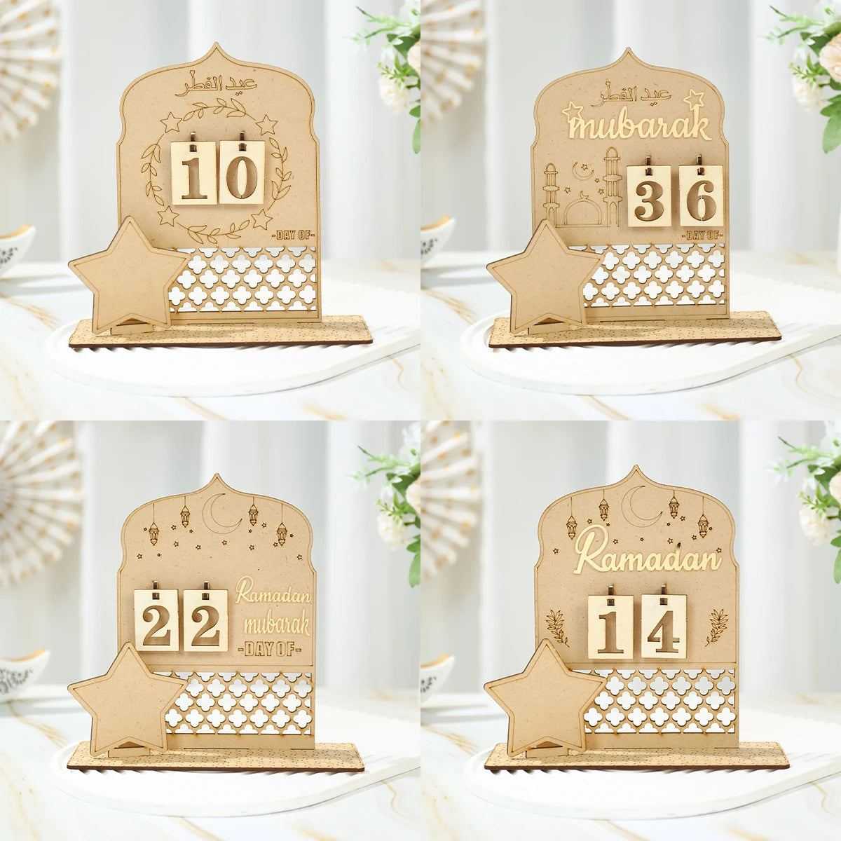 Ramadan Kareem Countdown Calendar Ornament Eid Mubarak Decoration 2025 For Home Muslim Islamic Festival Eid Al-Fitr Party Favors