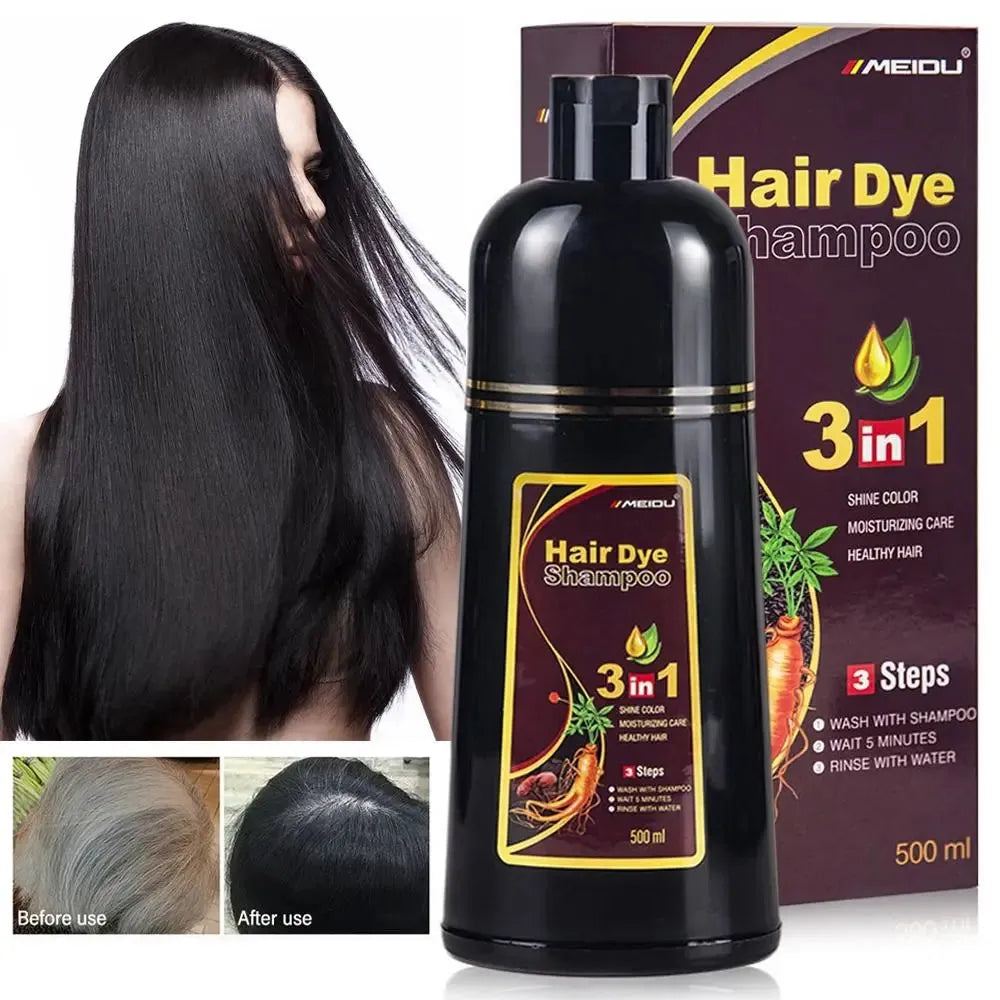 3 In 1 Instant Coloring Shampoo Natural Black Color for Men Women Hair Dye Herbal Brown Purple Hair Dye Hair Dye Shampoo 2024