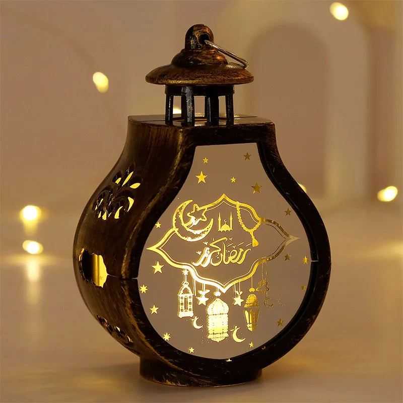 Ramadan Lantern Light Eid Mubarak Ornaments Decoration for Home 2024 Islamic Muslim Party Supplies Artificial Fake Candles Led