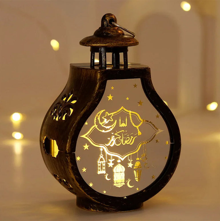 Ramadan Lantern Light Eid Mubarak Ornaments Decoration for Home 2024 Islamic Muslim Party Supplies Artificial Fake Candles Led