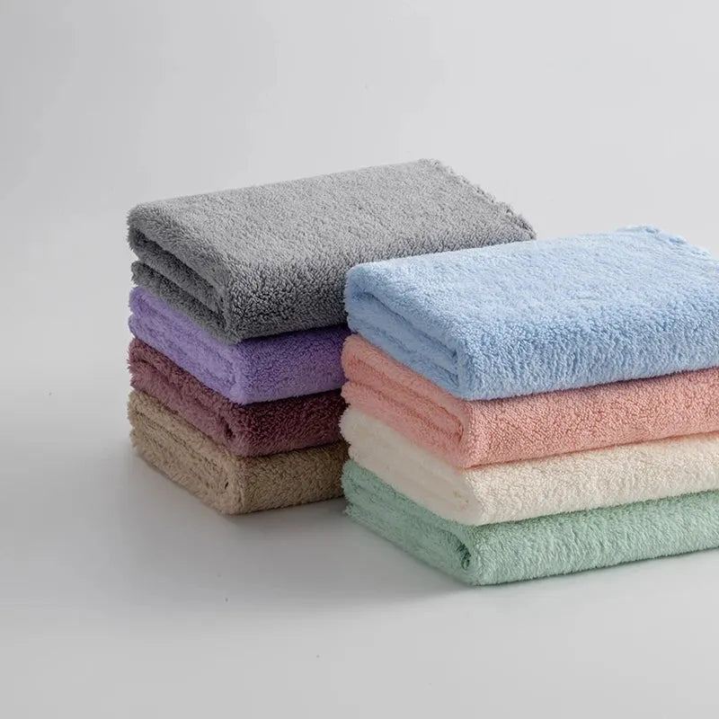 10 PCS Microfiber Towels Cleaning Face Towels Square Washcloth Hand Towel Coral Velvet Quick Drying Soft Water Absorption