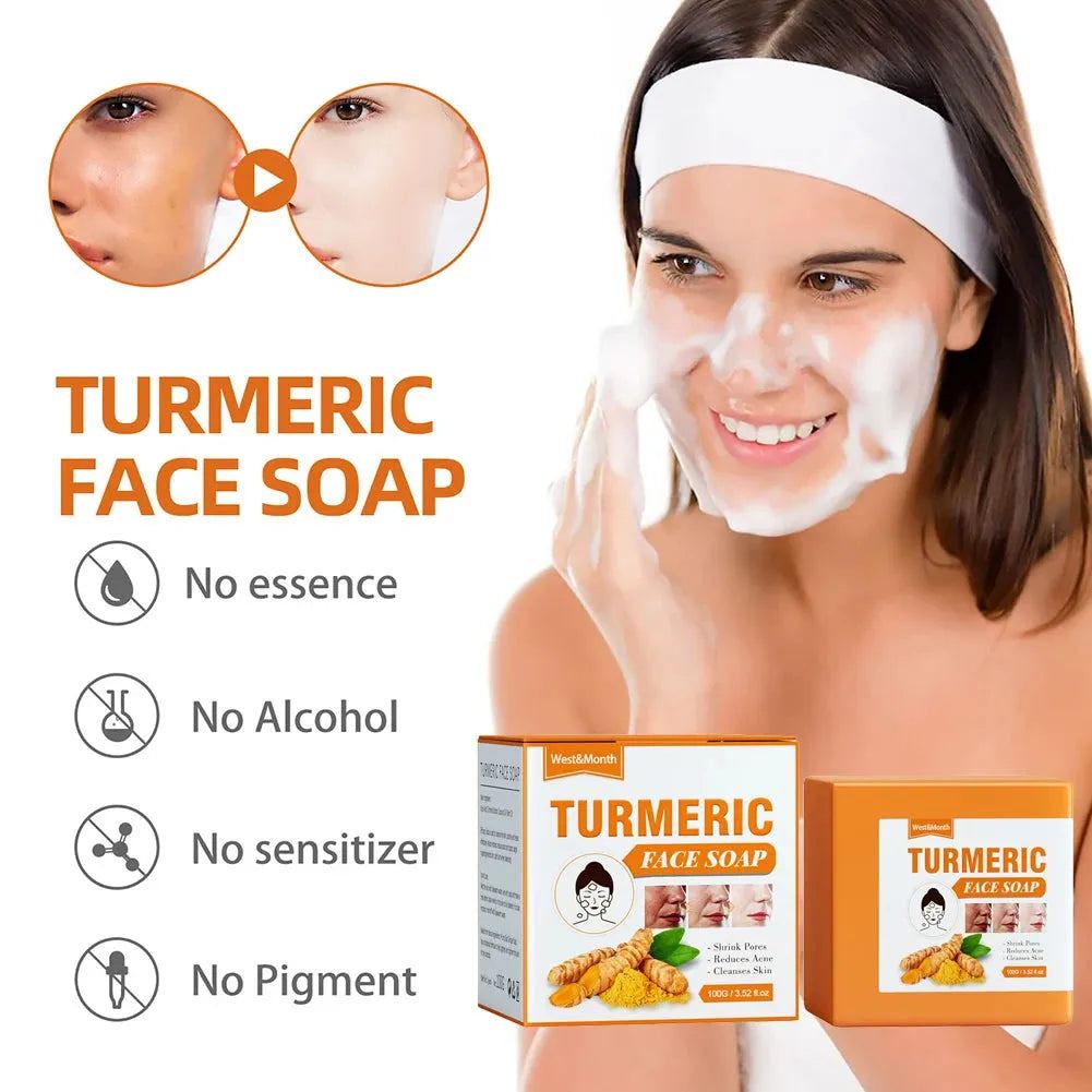 Turmeric Body Soap 100g Turmeric Face Soap Natural & Organic Ingredients Skin Brightening Soap for Dark Spots Acne Eczema