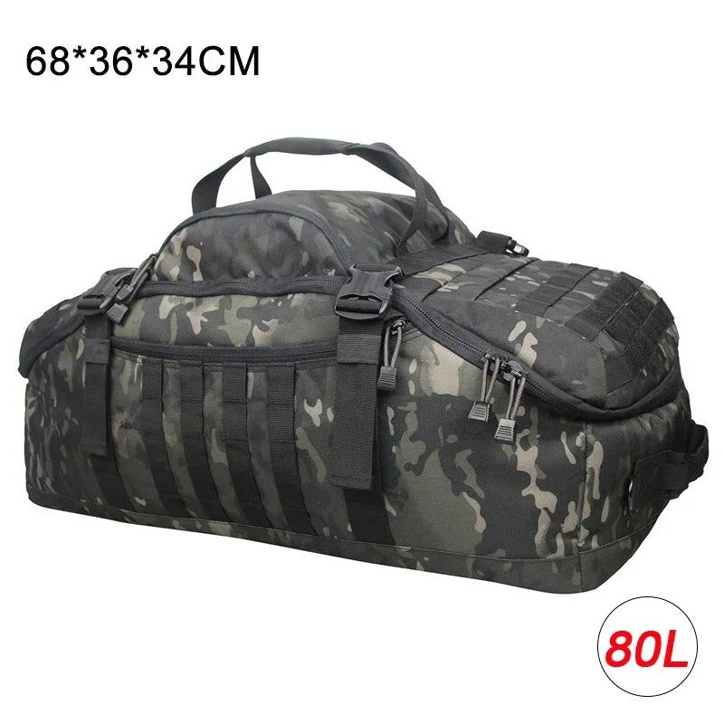 40L 60L 80L Sport Travel Bag Molle Tactical Backpack Gym Fitness Bag Large Duffle Bags for Camping Hunting Fishing