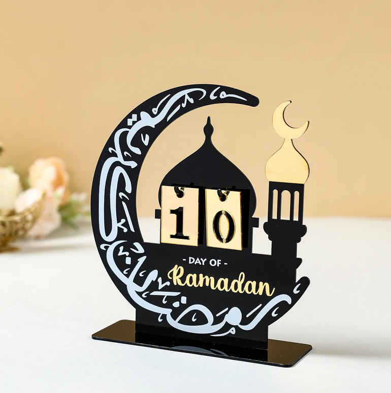 Ramadan Countdown Calendar Acrylic Eid Mubarak Ornament Kareem Ramadan Decoration 2025 For Home Islamic Muslim Party Decor Gifts