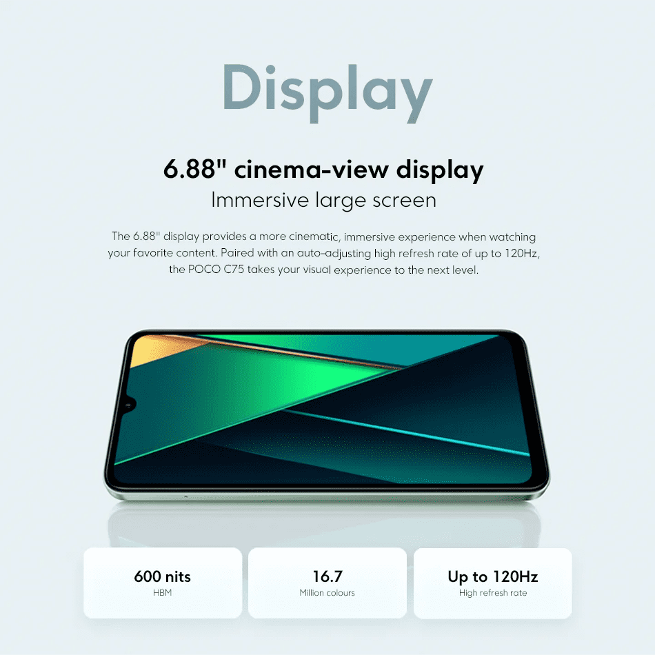 New POCO C75 Global Version Smartphone NFC Helio G81-Ultra 50MP Dual Camera  6.88' 120Hz Display Massive 5160mAh Battery