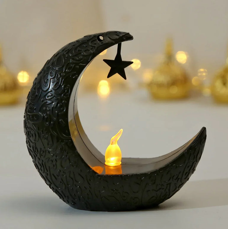 Eid Mubarak Starry Moon Led Candlestick Ramadan Kareem Moon Star Castle Light Happy Eid Mubarak Party 2025 Islamic Muslim Decor