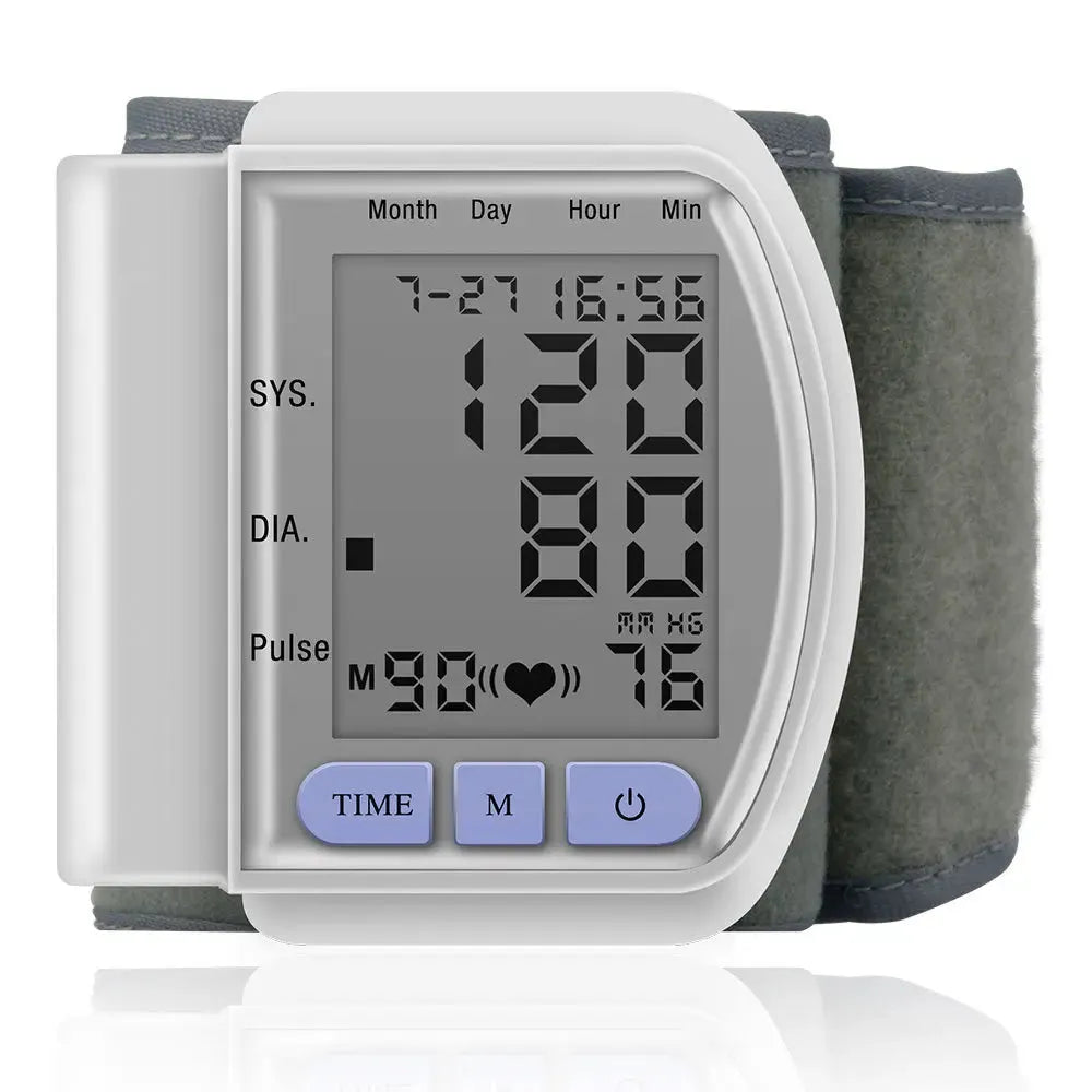 ZOSS  Automatic Sphygmomanometer Wrist Monitor LCD Digital Wrist Blood Pressure Monitor Heart Pulse Measure High  Real-time