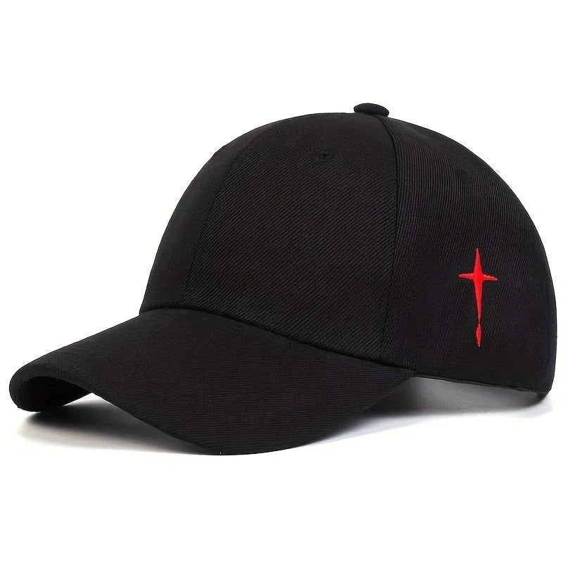 Unisex Simple Cross Embroidery Snapback Baseball Caps Spring and Autumn Outdoor Adjustable Casual Hats Sunscreen Hat