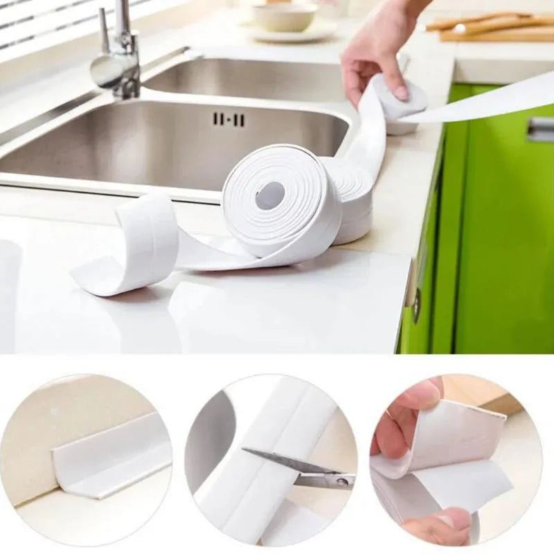 Kitchen Caulk Tape Self Adhesive Waterproof Wall Sticker Mold Proof Tape PVC Sealing Strip Tape For Bathroom Bath Toilet