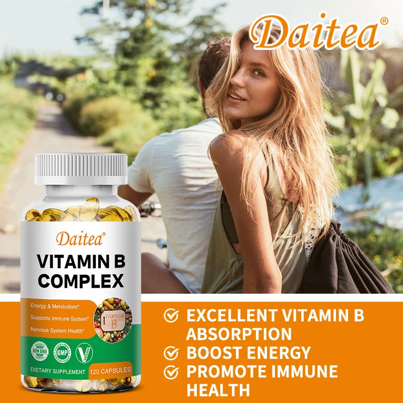 Vitamin B Complex, Dietary Supplement for Cellular Energy, Immune Health and Stress Management