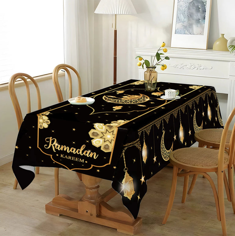 Eid Mubarak Table Runner Ramadan Tablecloths Ramadan Kareem Decoration for Home 2025 Islamic Muslim Party Eid Al Adha Gifts