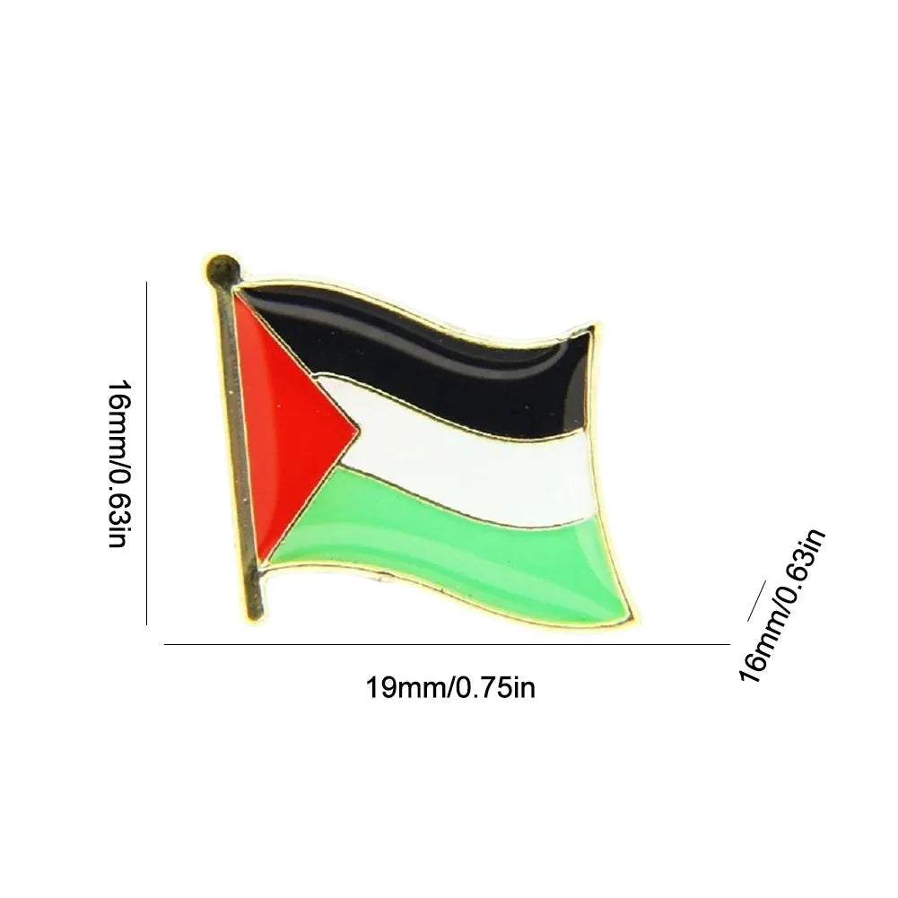 1-100PCS Palestine FLAG BADGE Stainless Steel Palestineflag Pin Lapel Badge Backpack Icon