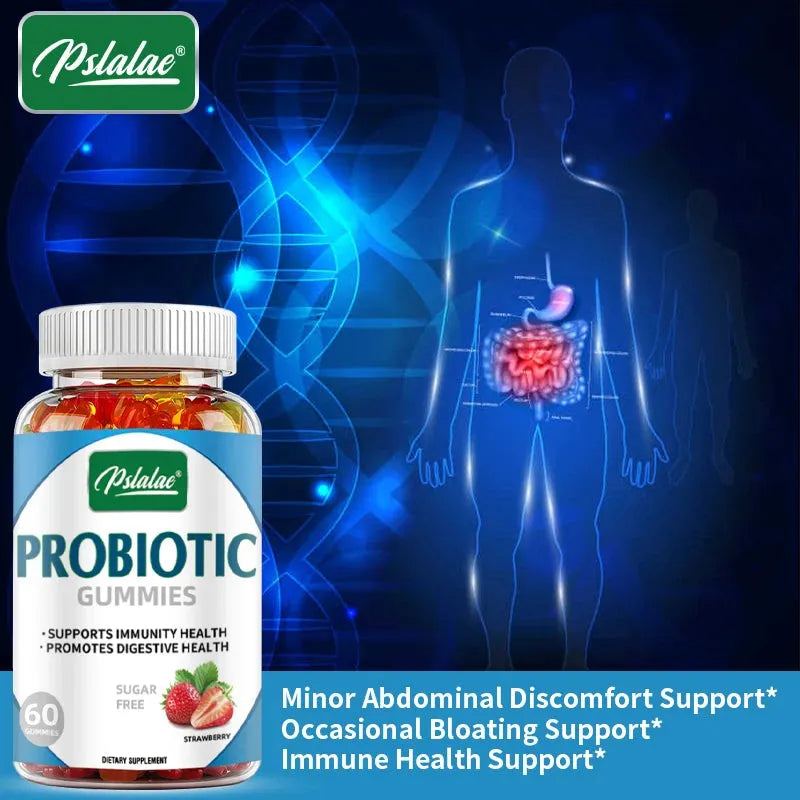 Probiotic Gummies - Digestive Support and Gut Health Chewable Supplement for Adult Men and Women