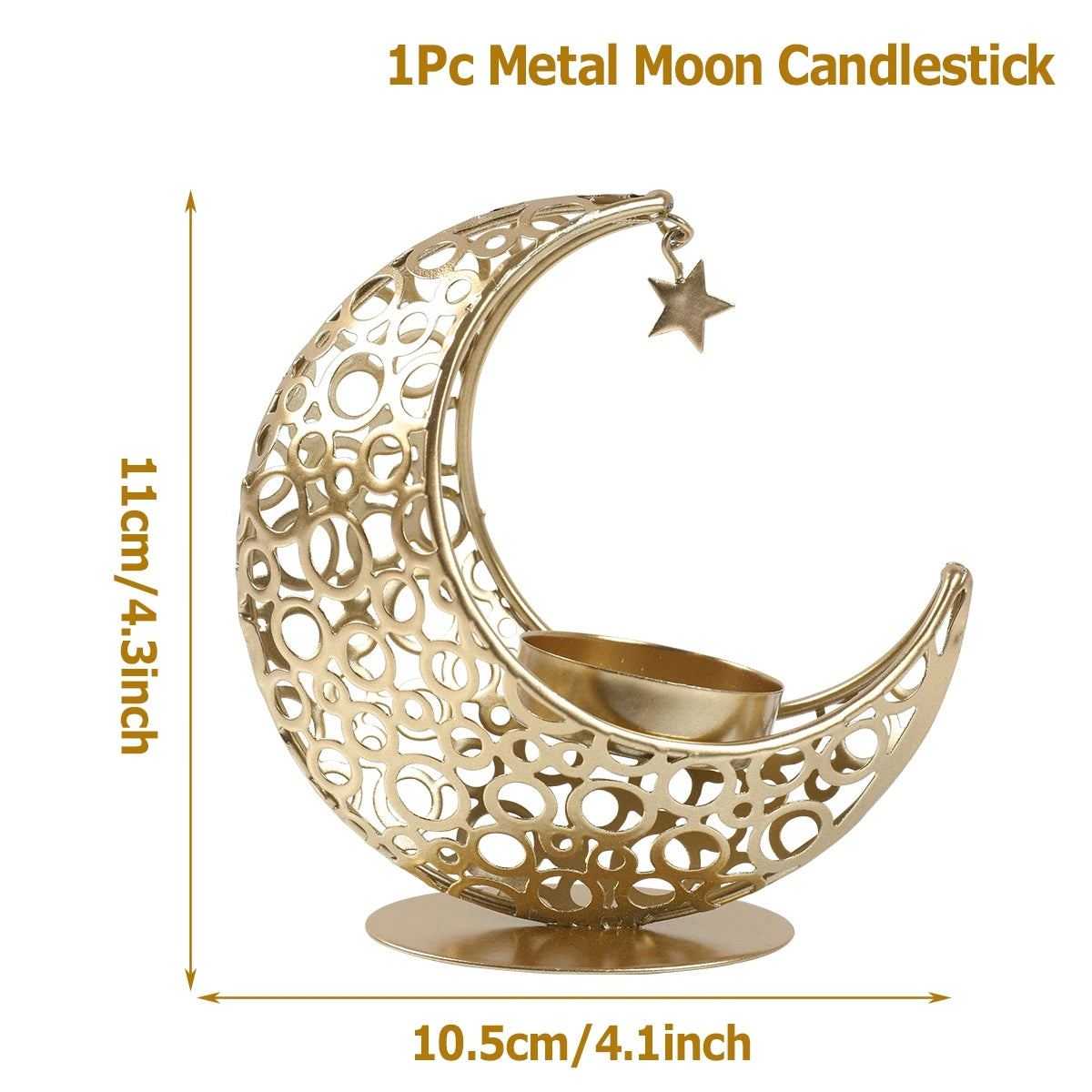 Ramadan Decor Moon Candlestick EID Mubarak Decor 2025 Home Candle Holder Ramadan Kareem Islamic Muslim Party Eid Al Adha Gifts