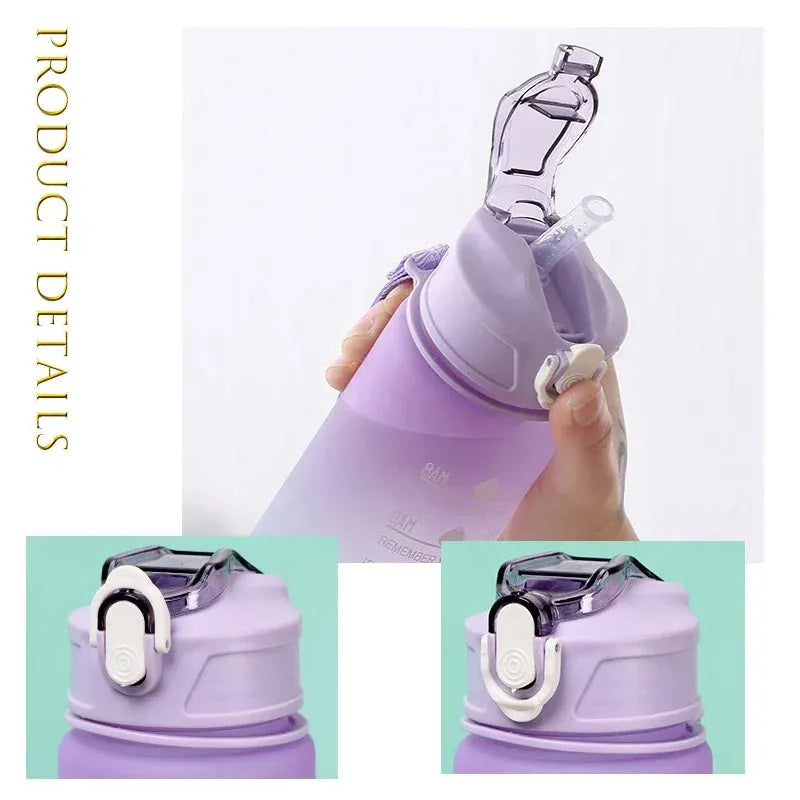 800ml Water Bottle for Kids Student Drink Bottle with Straw Sports Fitness Kettle Gym Bottle Water Plastic Cup for Camping Tour