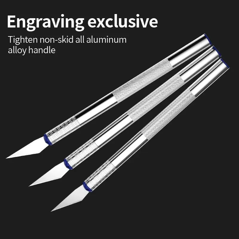 13Pcs Metal Carving Knife Pen Style Art Seal Cutting Manual Combination Paper Cuttings Non-Slip Gadget DIY Precision Repair Tool
