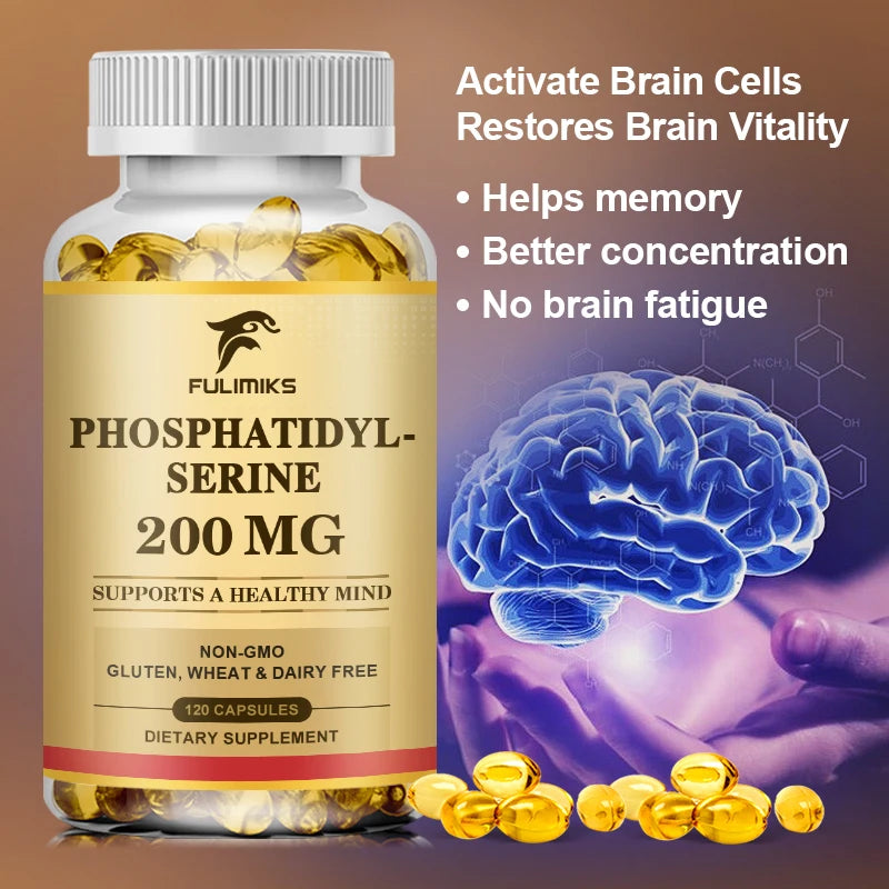 PhosphatidylSerine Capsules Premium Brain Health Supplement Supports a Healthy Mind & Cognitive Function