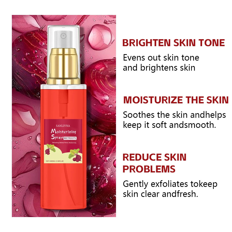 Beetroot Brightening Moisturizing Mist for Face - Moisturizing and Smooth Skin Natural Beauty Care Refreshing Mist