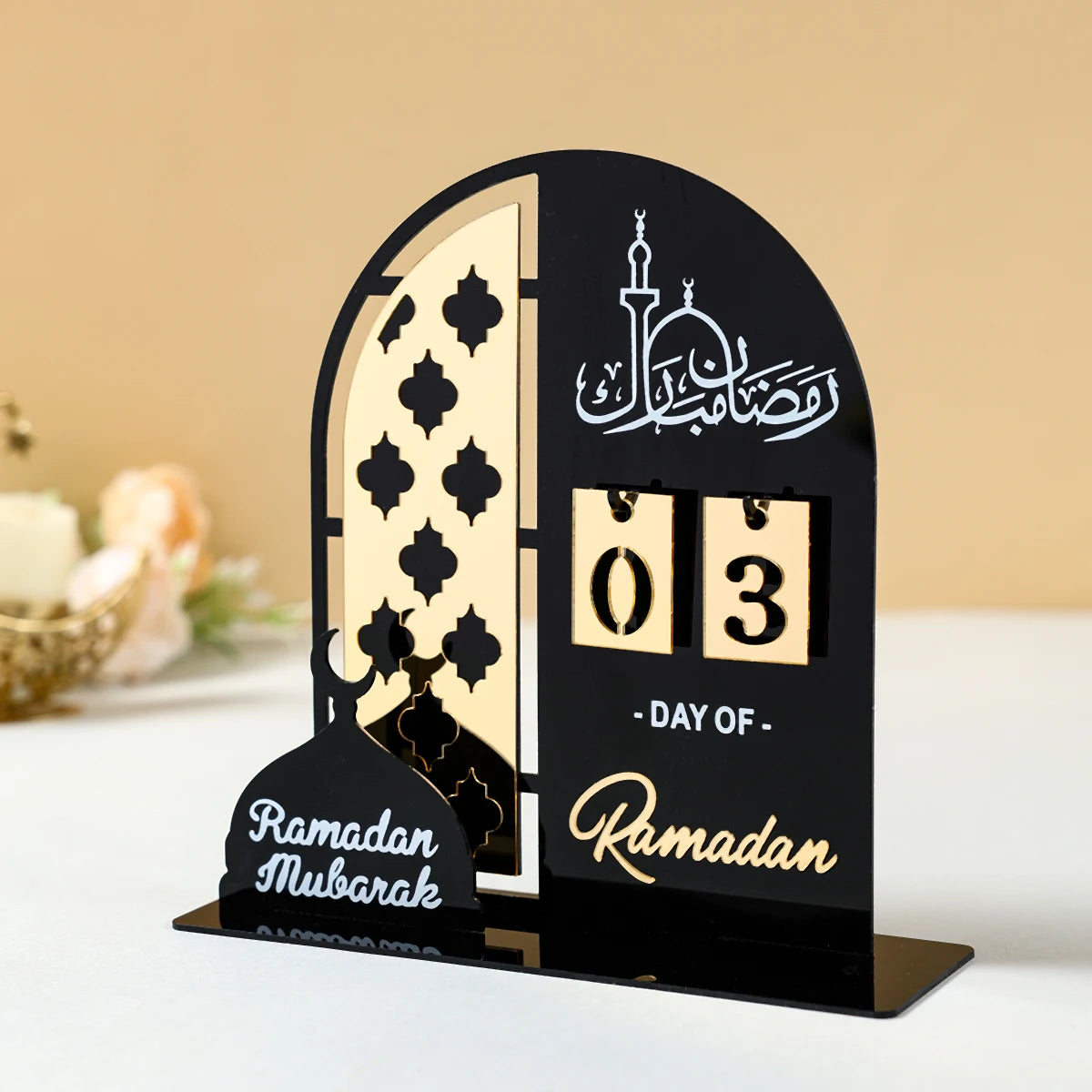 Ramadan Countdown Calendar Acrylic Eid Mubarak Ornament Kareem Ramadan Decoration 2025 For Home Islamic Muslim Party Decor Gifts