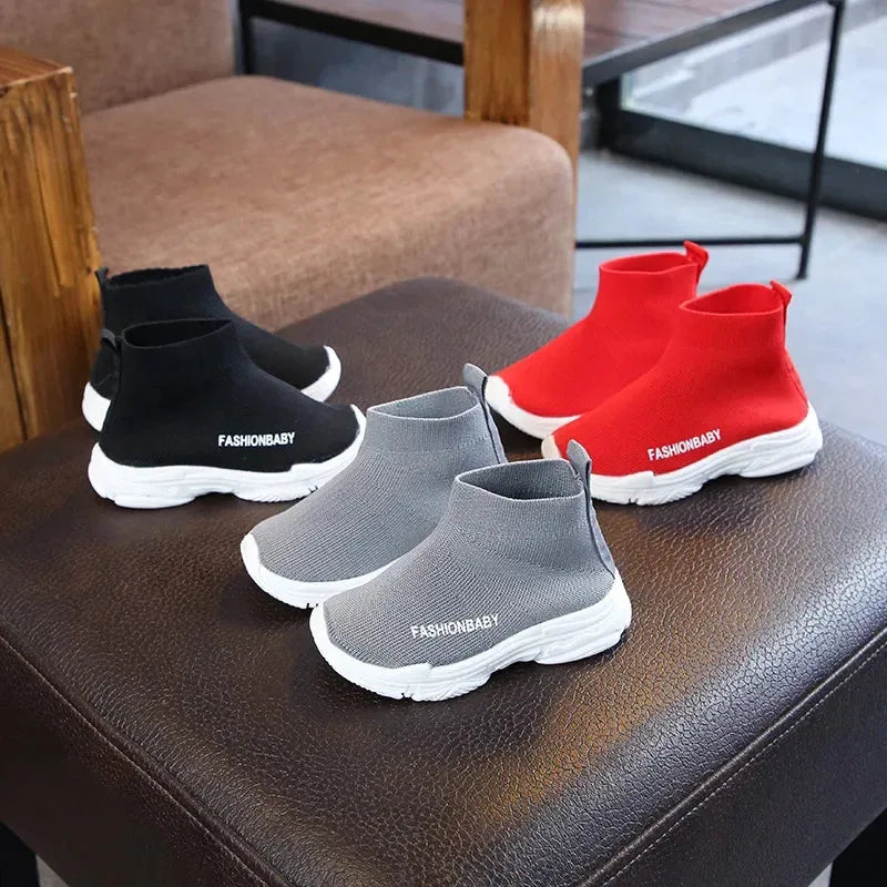 Tenis Kids Shoes 2023 Autumn New Children Sock Shoes Girl Boy Breathable Mesh Casual Shoe Versatile High Top Sport Shoe Tênis